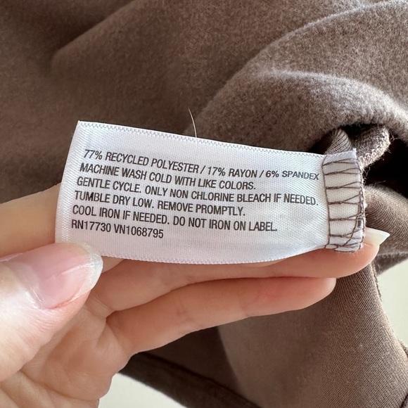 A new day Women's Long Sleeve Mock Turtleneck T-Shirt, Taupe, Size Medium - Picture 10 of 16